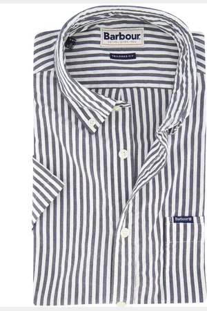 Barbour Overhemd -wit gestreept korte mouw button-down