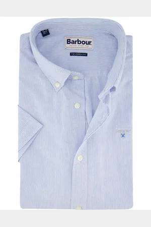 Barbour Overhemd korte mouw blauw gestreept korte mouw