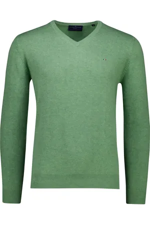Portofino Effen katoen normale fit v-hals