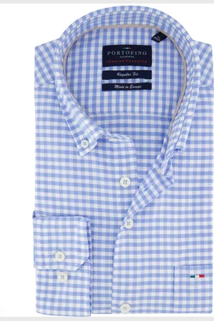 Portofino Geruit overhemd button-down