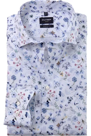 Olymp Luxor Modern Fit overhemd mouwlengte 7 bloemenprint