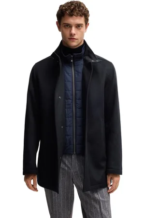 HUGO BOSS Boss Black Coxtan winterjas navy wol knopen