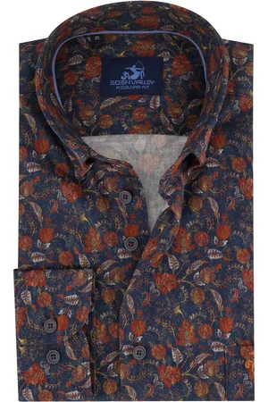 Eden Valley Casual overhemd mouwlengte 7 wijde fit geprint katoen