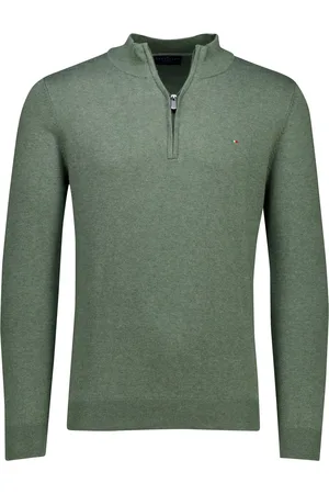 Portofino Hince regular fit half zip trui met boord