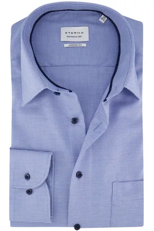 ETERNA Overhemd geprint borstzak semi-wide collar