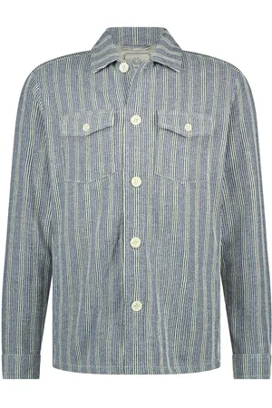 Blue Industry Overshirt beige gestreept