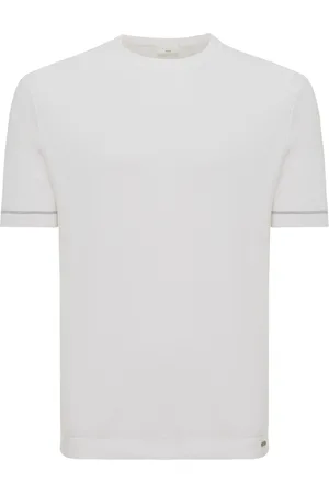 Gentiluomo T-shirt effen katoen met boord