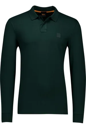 HUGO BOSS Passerby polo lange mouwen slim fit donkergroen
