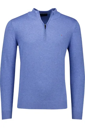 Portofino Hince regular fit half zip trui met boord
