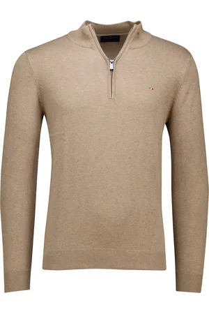 Portofino Hince regular fit half zip trui gemêleerd