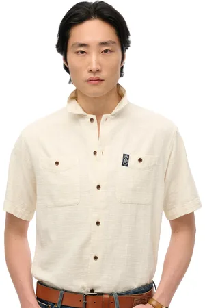 Superdry Overshirt crème dubbele borstzak km