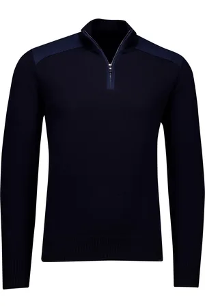 Paul &amp; Shark Trui blauw half zip wijde fit katoen