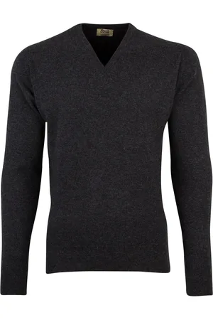 William Lockie Trui antraciet v-hals cashmere