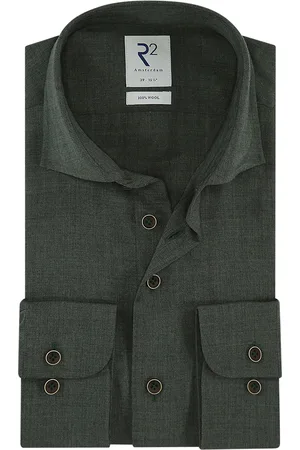 R2 Westbrook Business overhemd slim fit effen wol