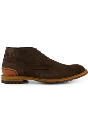 Floris van Bommel Nette leren schoenen donkerbruin effen
