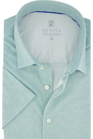 DESOTO Overhemd mintgroen korte mouw jersey