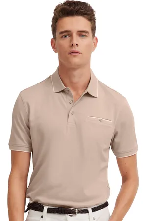 Bugatti Poloshirt effen borstzak wijde fit katoen