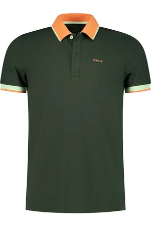 New Zealand NZA poloshirt Elian effen donkergroen katoen normale fit