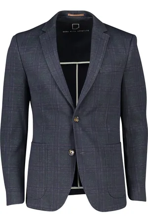 Born with Appetite Colbert groen geruit katoen slim fit