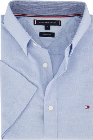 Tommy Hilfiger Effen casual overhemd korte mouw normale fit