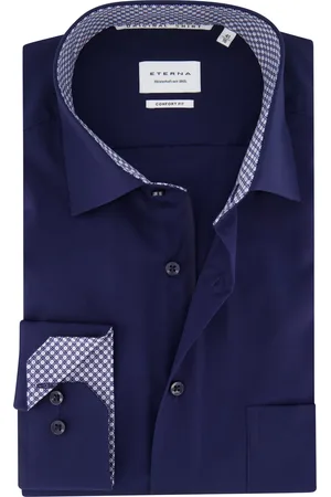ETERNA Comfort fit overhemd borstzak effen