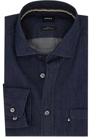 HUGO BOSS Casual overhemd slim fit effen met borstzak
