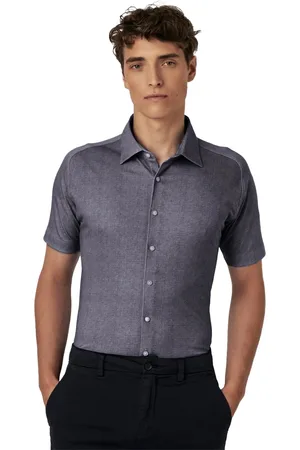 DESOTO Korte mouw overhemd jersey navy