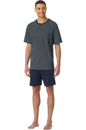 Schiesser Shortama nachtblauw geprint