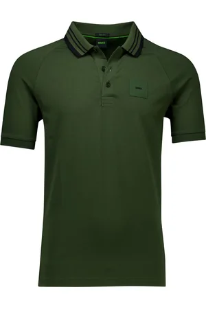 HUGO BOSS Boss polo donkergroen korte mouw Paddy Rib normale fit