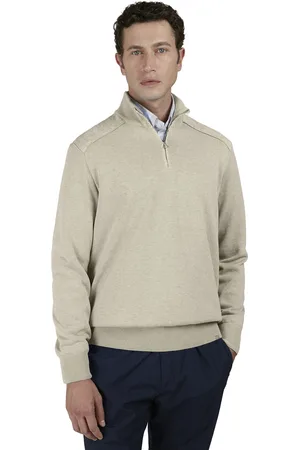 Paul &amp; Shark Trui Fresco Zipped Cotton effen