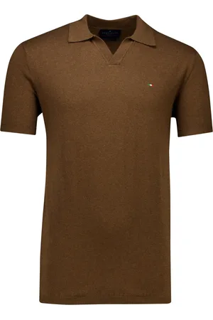 Portofino Polo extra lang gemeleerd gebreid normale fit