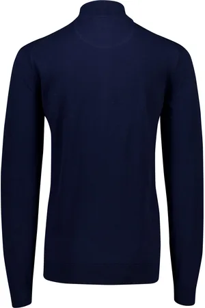 Portofino Half zip trui extra lang effen katoen