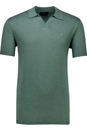 Portofino Polo extra lang gebreid gemeleerd normale fit