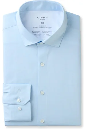 Olymp Overhemd super slim fit mouwlengte 7 lichtblauw