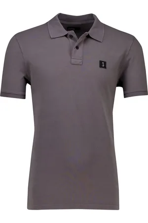 Butcher of Blue Army polo effen donkergrijs pique normale fit