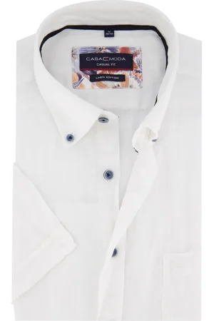 Casa Moda Overhemd button-down linnen effen wijde fit