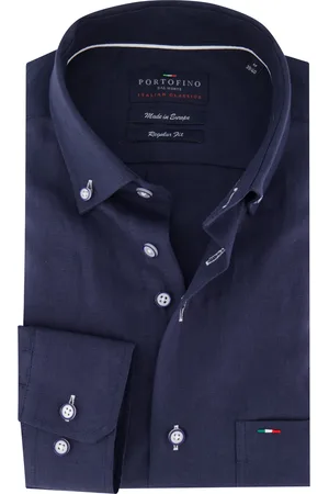 Portofino Regular Fit overhemd linnen button-down