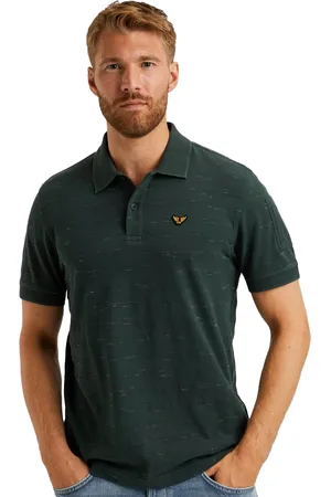 PME Legend™ Jacquard pique polo streeppatroon katoen 2-knoops