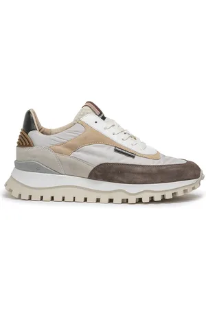 Floris van Bommel Sneakers bruin rubber en suede