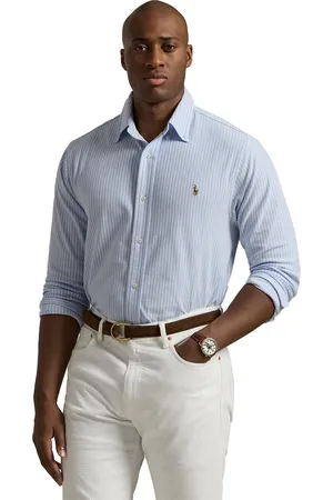 Ralph Lauren Big&Tall overhemd blauw gestreept knitted