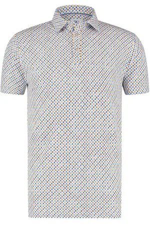 R2 Westbrook Poloshirt met print wit