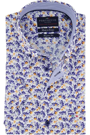 Portofino Overhemd geprint kort mouw button-down