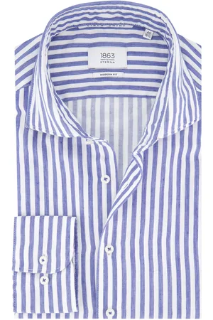 ETERNA Overhemd gestreept modern fit wide collar
