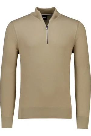 HUGO BOSS Black Ebrando-P half zip trui bruin