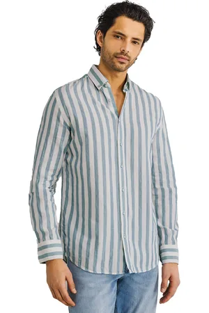 State of art Regular Fit casual overhemd blauw gestreept