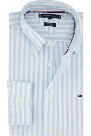 Tommy Hilfiger Overhemd wit gestreept normale fit katoen