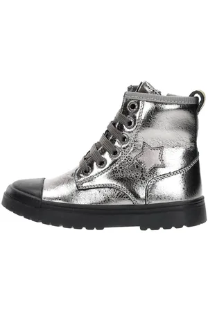 Shoesme Veterschoen Hoog Zilver