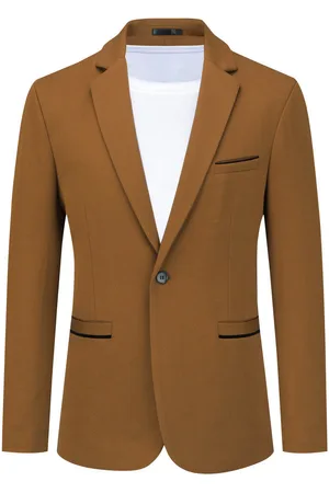 Allthemen Herenkostuum, slim-fit jas, zakelijk, dagelijks, blazer, koffie