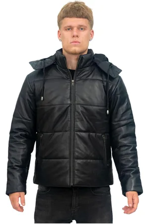 Infinity Heren puffer leren bomberjack-Augsburg
