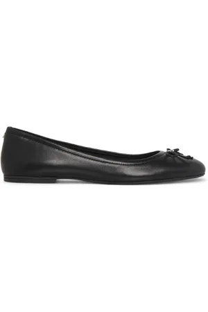 Windsor Zwarte Leren Mocassin Platte Schoenen - Babydoll